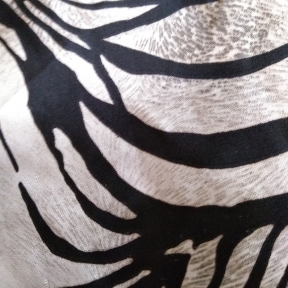 Papaya Zebra Print Sleeveless Tie Neck Blouse - Picture 3 of 3